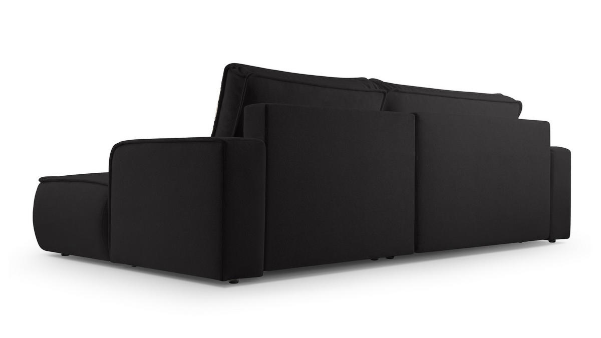 ECKSOFA L Form Ablia Schwarzes 267/168/87 cm mit Schlaffunktion R - Schwarz, Kunststoff/Textil (267/168cm) - AX Living