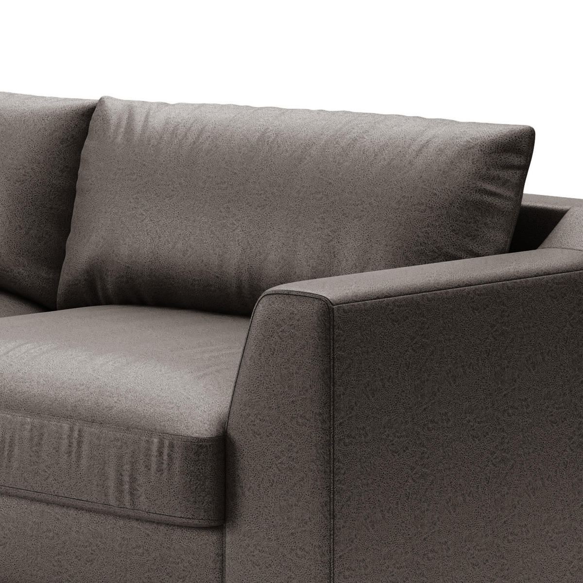 BIG-SOFA - Grau, Kunststoff/Textil (274/90/112cm) - home24