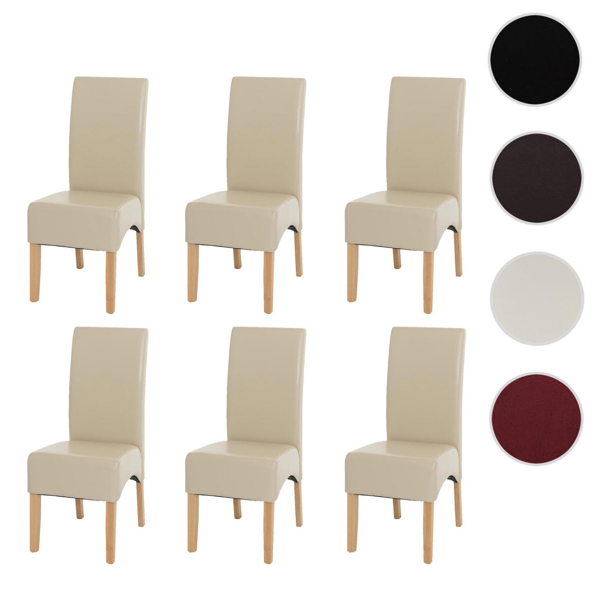 ESSZIMMERSTUHL Beige 6er-Set - Beige, Holz (44/102/54cm) - MCW