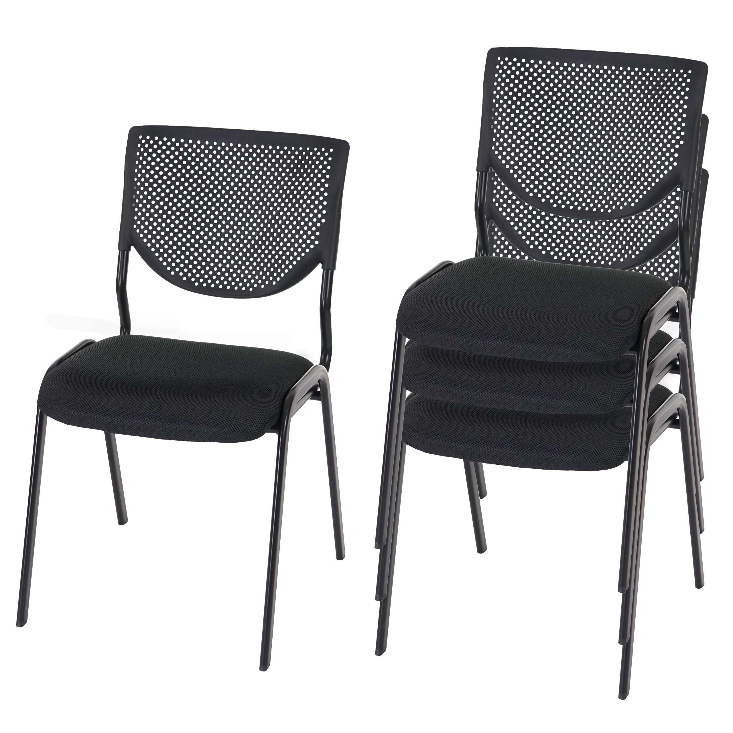 BESUCHERSTUHL Schwarz 4er-Set - Schwarz, Textil (49/83/58cm) - MCW