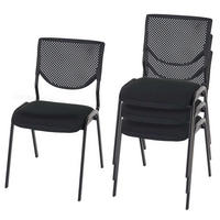 BESUCHERSTUHL Schwarz 4er-Set - Schwarz, Textil (49/83/58cm) - MCW