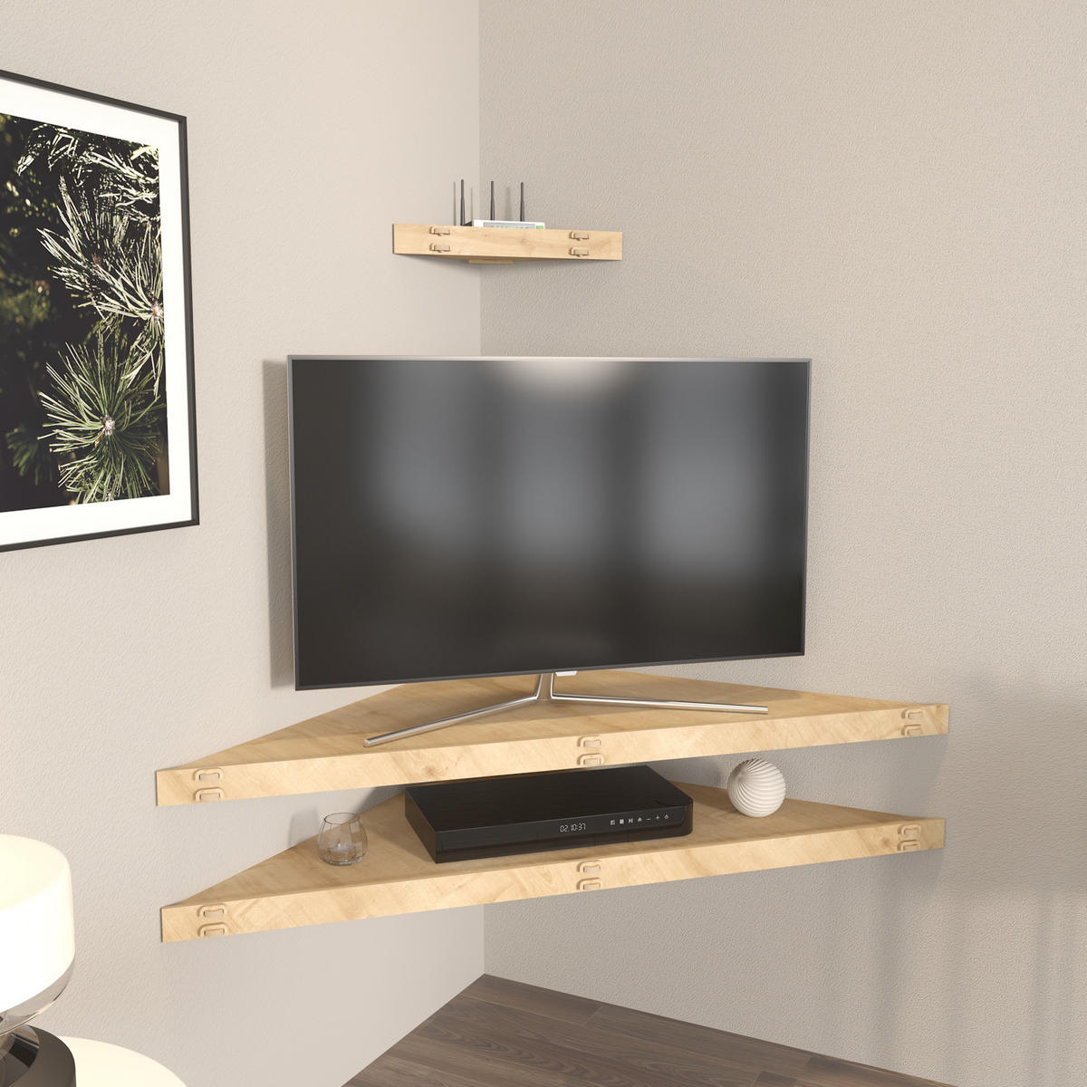 TV-ELEMENT Mensi Eiche - Naturfarben, Holzwerkstoff (120/5/49cm) - Decorotika
