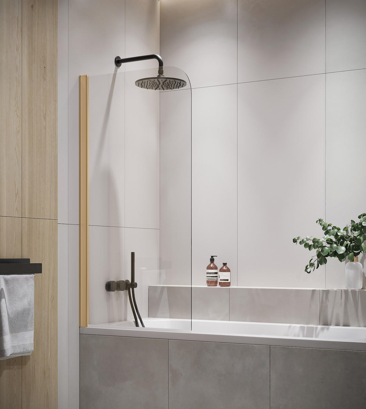 BADEWANNE Torino 1 Teil cm Gold - 60 x 140 cm - Goldfarben, Glas (60/140cm) - Badplaats