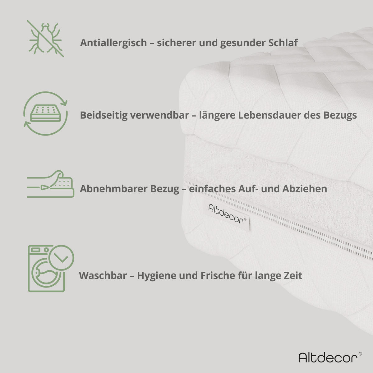 MATRATZE 100x200 Härtegrad H3 & H4 - 28 cm Taschenfederkernmatratze Bett Matratzen MINTA - Weiß, Kunststoff - ALTDECOR