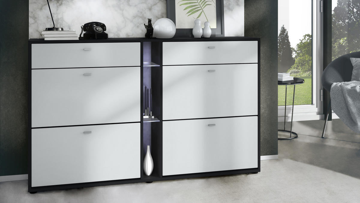 SCHUHSCHRANK Today Fronten in Weiß matt - Weiß, Holzwerkstoff (155.5/95/28cm) - Vladon