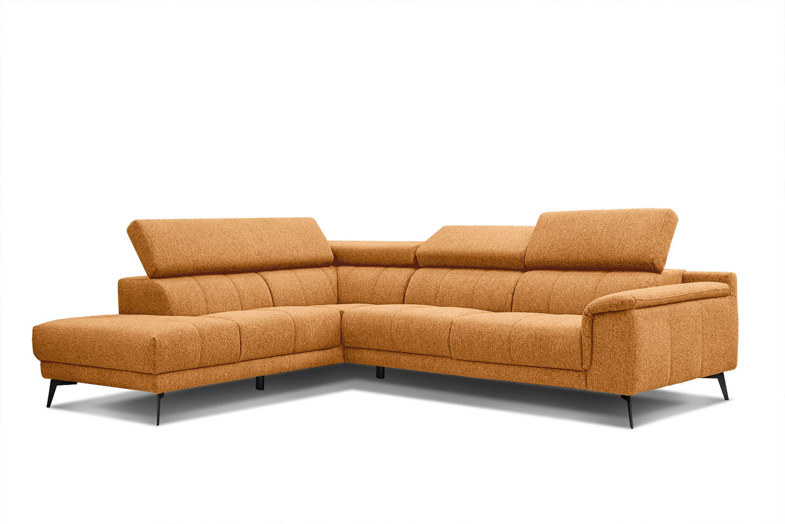 ECKSOFA FIERO 5-Sitzer, orange - Schwarz/Orange, Holzwerkstoff/Textil (158/269cm) - Courtois Laville