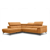 ECKSOFA FIERO 5-Sitzer, orange - Schwarz/Orange, Holzwerkstoff/Textil (158/269cm) - Courtois Laville