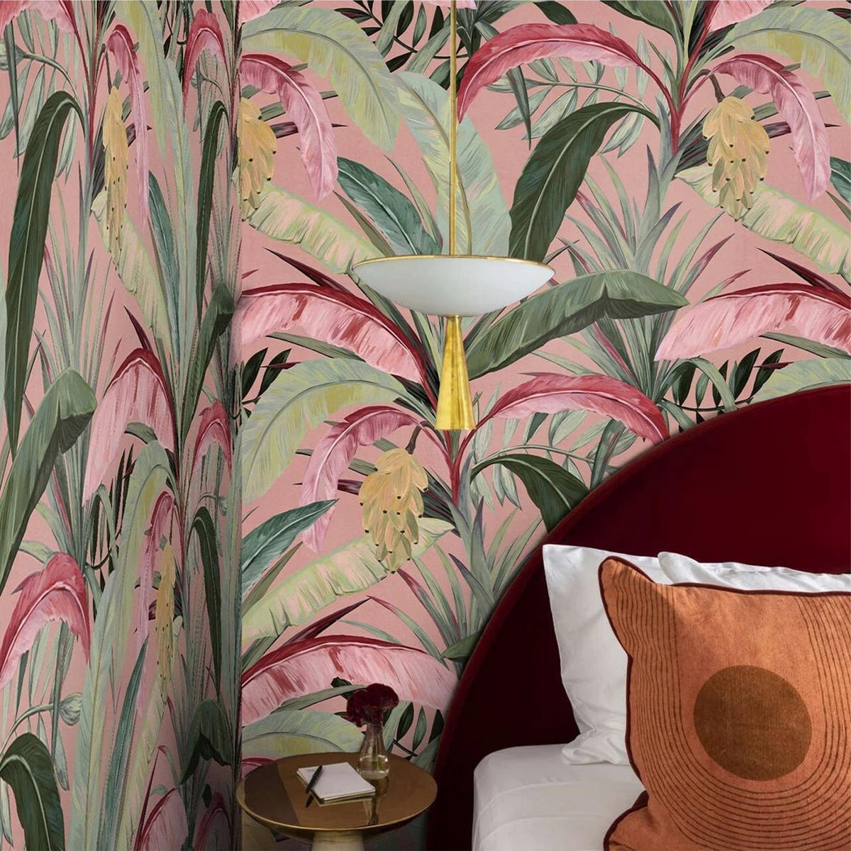 TAPETE Wald aus echtem Papier, 200x280cm, 8 Bögen - Pink, Papier (280/200cm) - WALLPAPERS4BEGINNERS