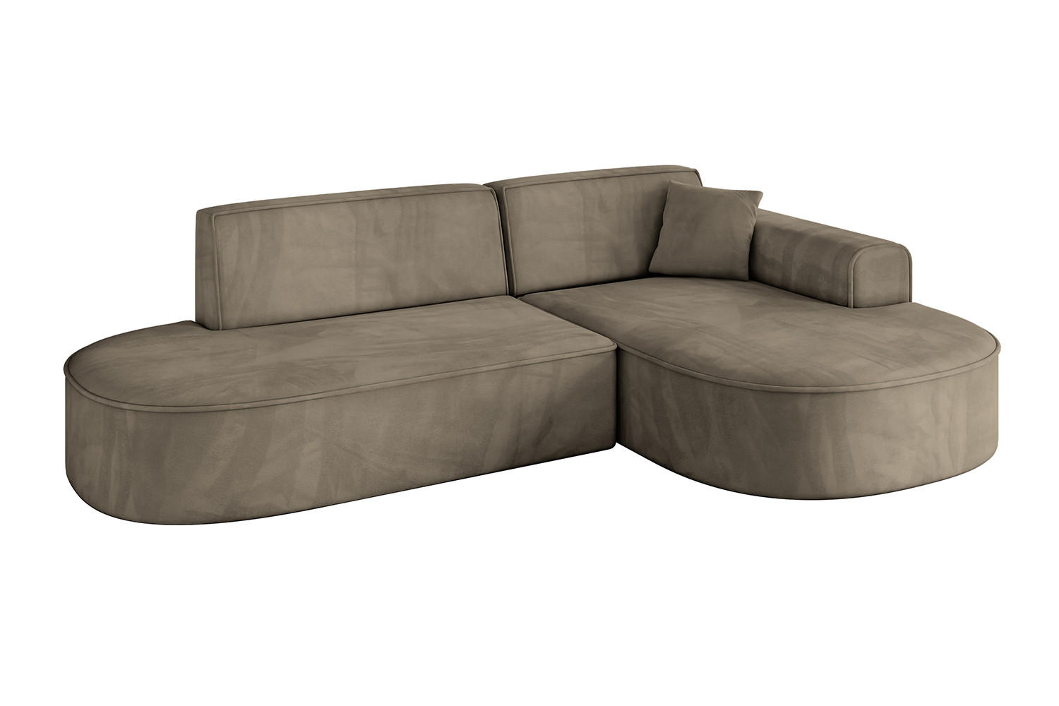 ALTDECOR ROHOVÁ SEDACÍ SOUPRAVA s otomanem vpravo MARI-L1 – 243 × 171 × 79 cm, tmavě hnědá barva veluru