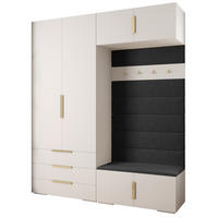GARDEROBEN-SET 236,7/200/47 - Goldfarben/Schwarz, Holz/Kunststoff (200/236.7/47cm) - Abiks Möbel