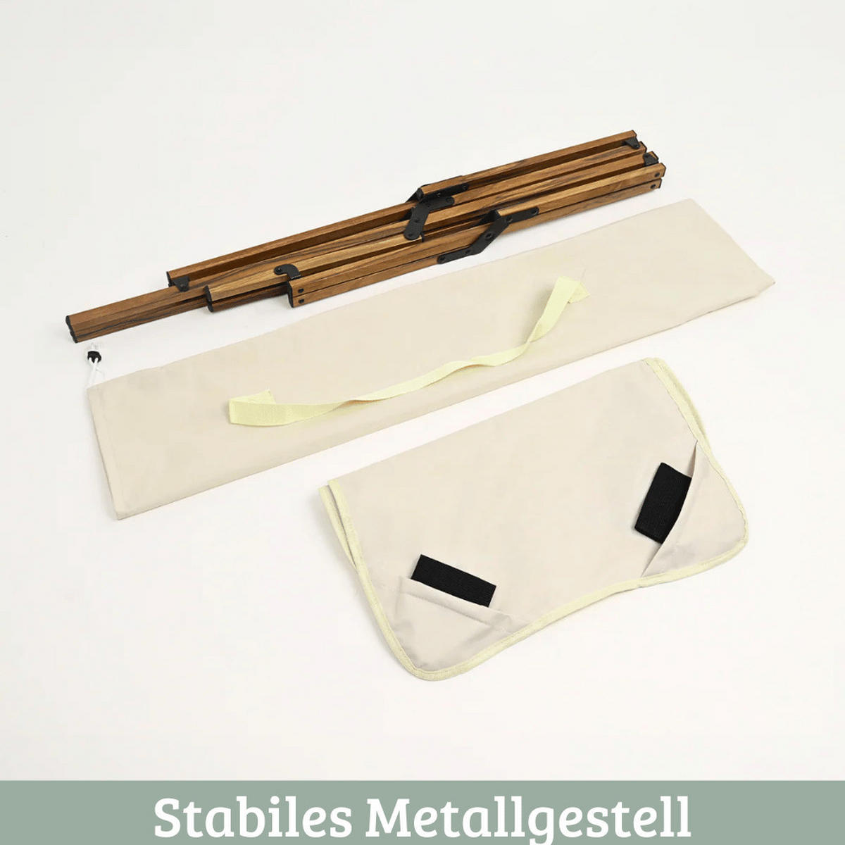 CAMPINGSTUHL Faltbar bis 120kg MILIA Creme - Creme, Holz (52/82/67cm) - DELUKE