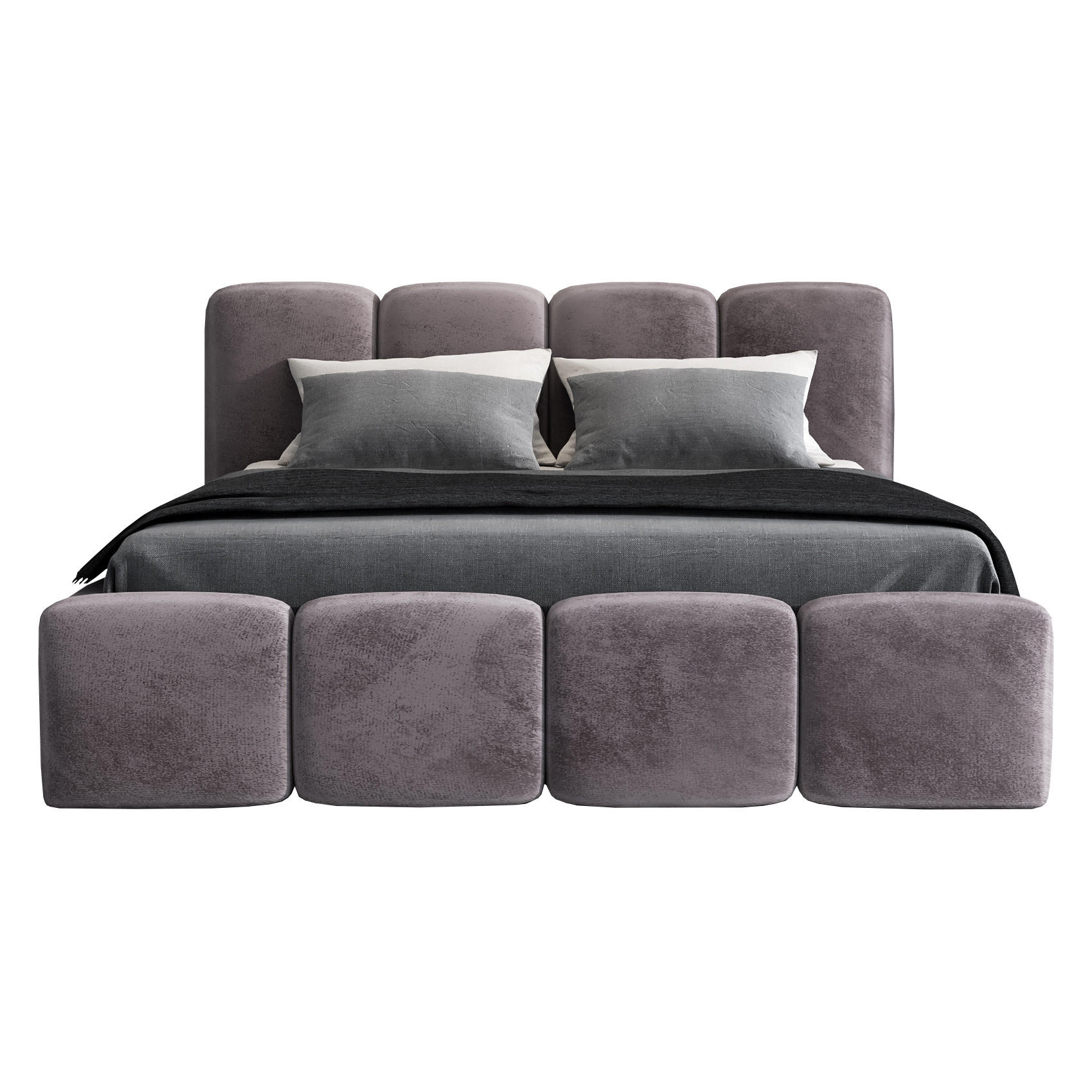 POLSTERBETT DONA-OM 90 x 200 in Grau - Grau, Textil (90/200cm) - A&J MöbelLand