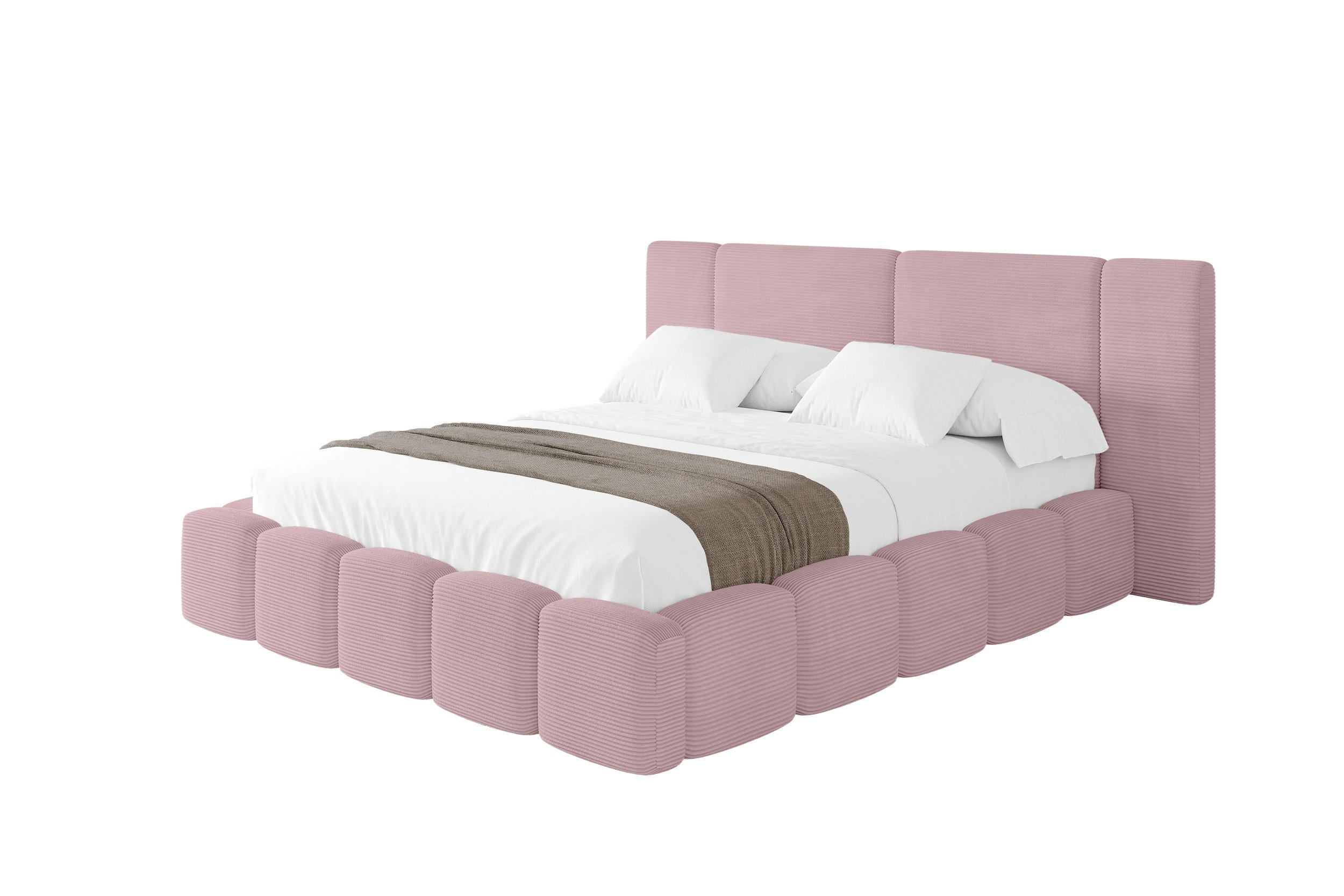 POLSTERBETT mit Bettkasten und Lattenrost, Bett mit Matratze H3/H4 - NILO 200x200 Rosa - Rosa, Holzwerkstoff/Textil (200/200cm) - ALTDECOR