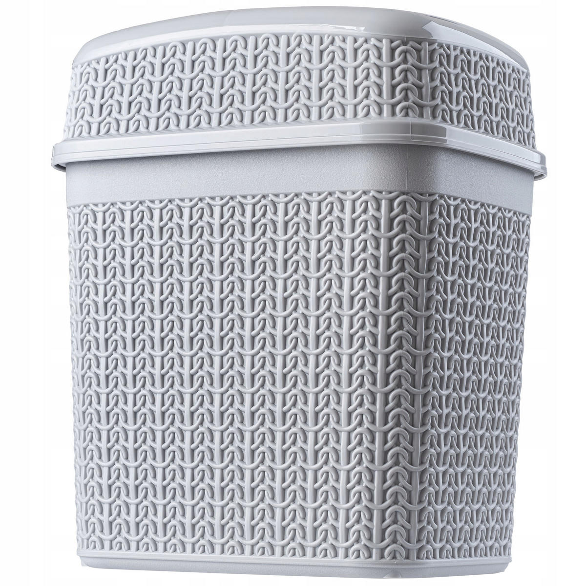 ABFALLBEHÄLTER mit Klappdeckel, 5L, grau - Grau, Kunststoff (19/14cm) - KADAX