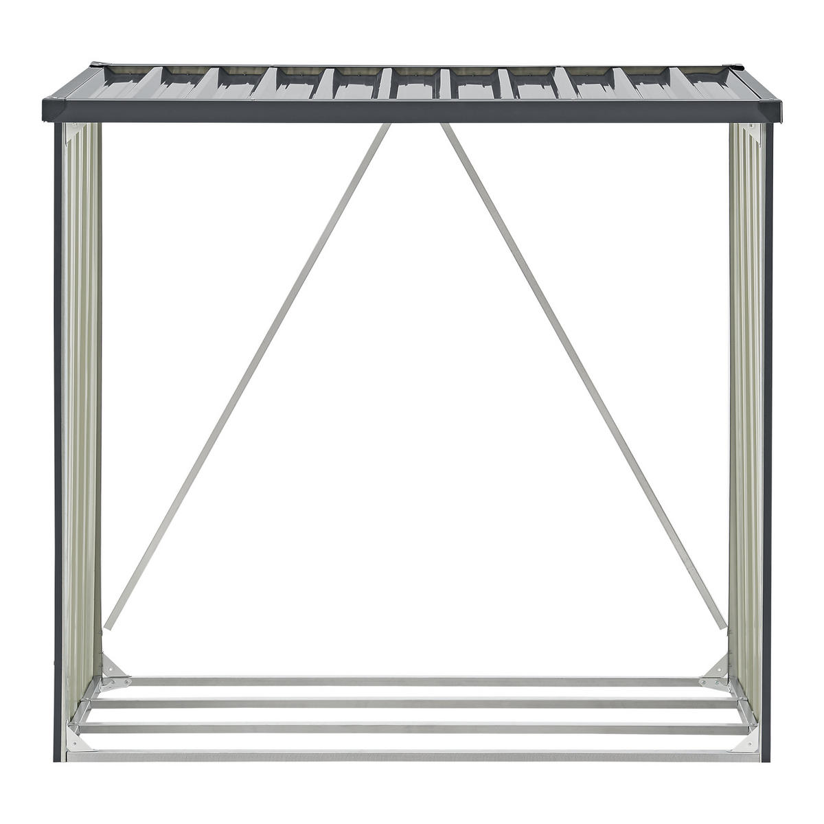 BRENNHOLZUNTERSTAND Kalmar - Anthrazit, Metall (156/152/80cm) - casa.pro