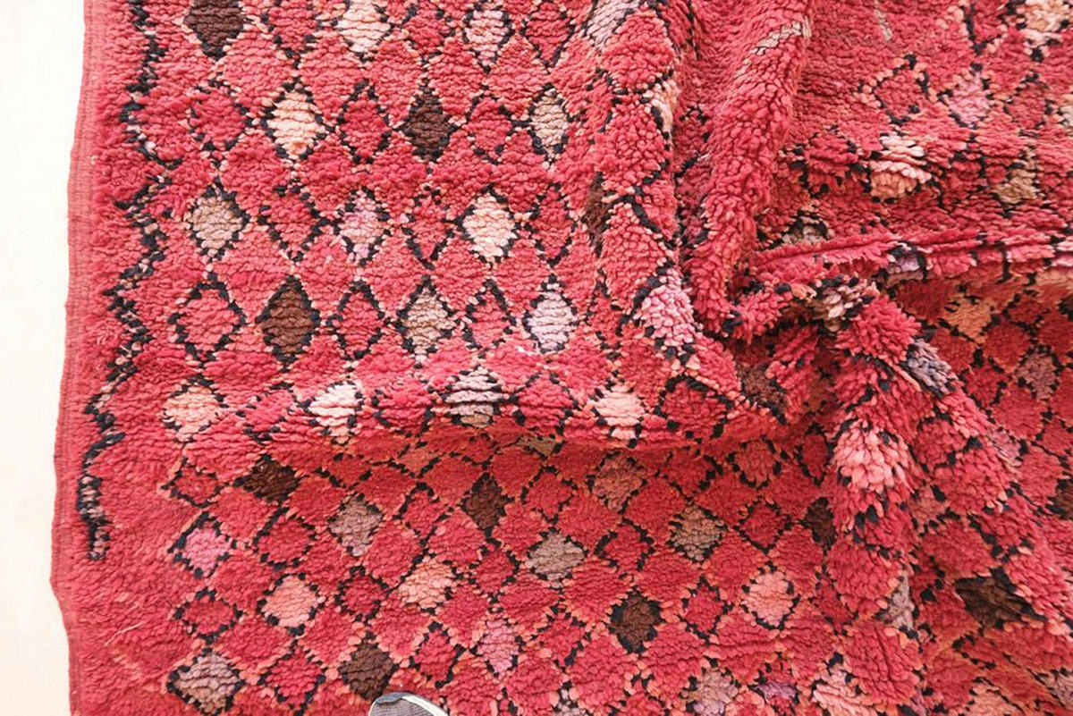 BERBERTEPPICH aus reiner Wolle 192x 366 cm - Rot, Naturmaterialien (192/366cm) - AFK Living