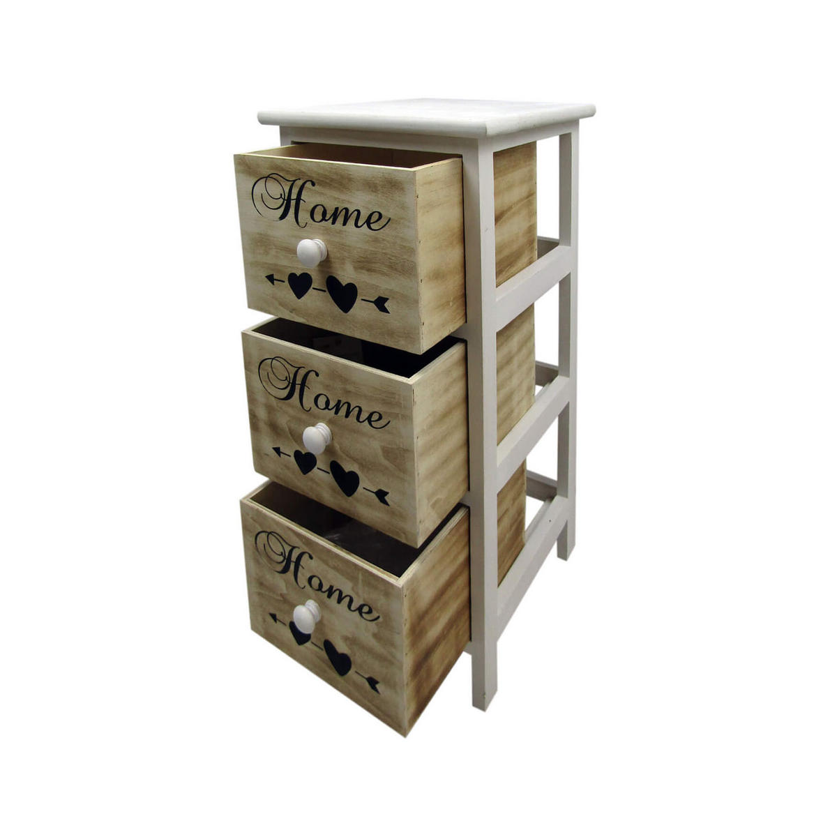 NACHTTISCH Weiß 30/26/59 cm - Weiß, Holz (30/59/26cm) - Mobili Rebecca