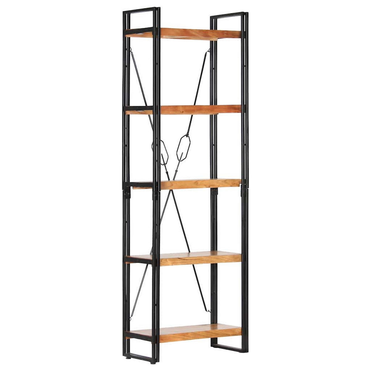 BÜCHERREGAL 5 Fächer 60/30/180 Cm Akazie Massivholz - Braun, Holz (30/180/60cm) - vidaXL