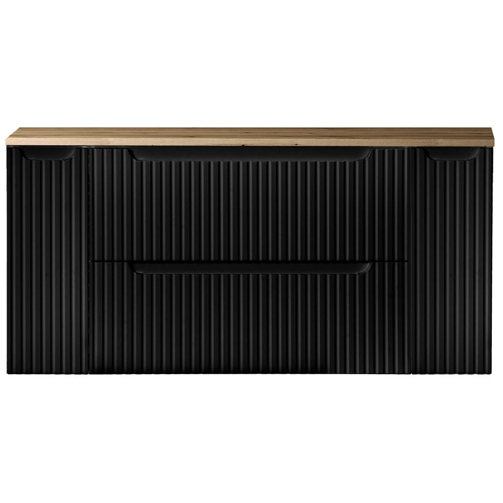 WASCHBECKENSCHRANK Newport-56 - Schwarz, Holzwerkstoff (120/60/40cm) - Lomado
