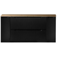 WASCHBECKENSCHRANK Newport-56 - Schwarz, Holzwerkstoff (120/60/40cm) - Lomado