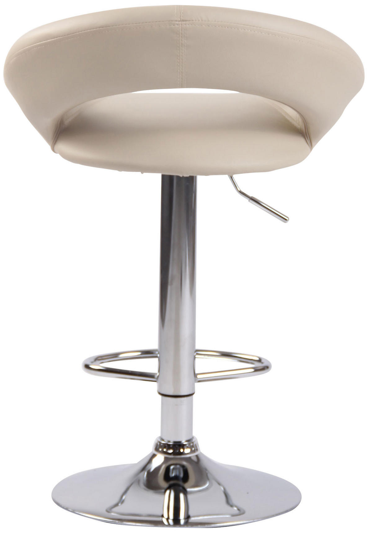 BARHOCKER Lederlook creme - Chromfarben/Creme, Textil/Metall (53/80/47cm) - CLP