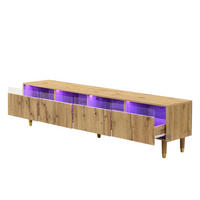 TV Lowboard 178 cm, 4 Schubladen, MDF Acryl, Holz - Braun, Holz (178/45/35cm)