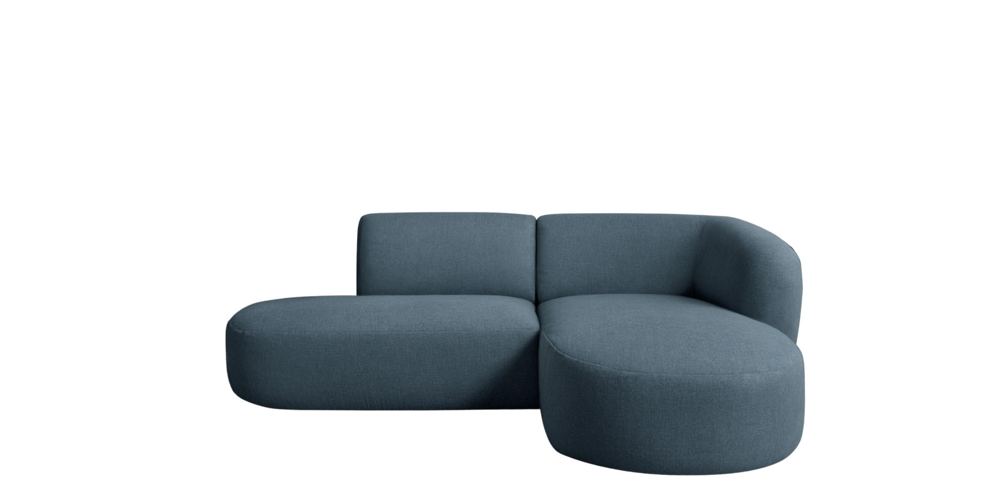 Ecksofa L-Form Luna, stoff Lins, Blau, Rechts - Blau, Holz (242/188cm) - Kaiser Möbel
