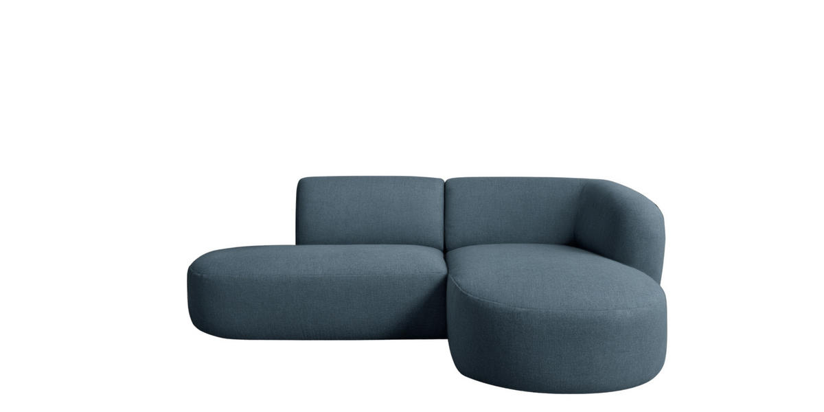 Ecksofa L-Form Luna, stoff Lins, Blau, Rechts - Blau, Holz (242/188cm) - Kaiser Möbel