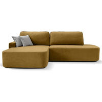 ECKSCHLAFSOFA Gavi gelb velours links - Gelb, Textil (269/171cm) - Beautysofa