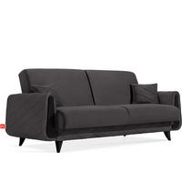3-SITZER-SOFA GUSTAVO III Sofa 3 Velours, Graphitfarben - Graphitfarben, Holz/Holzwerkstoff (230/98/98cm) - KONSIMO®