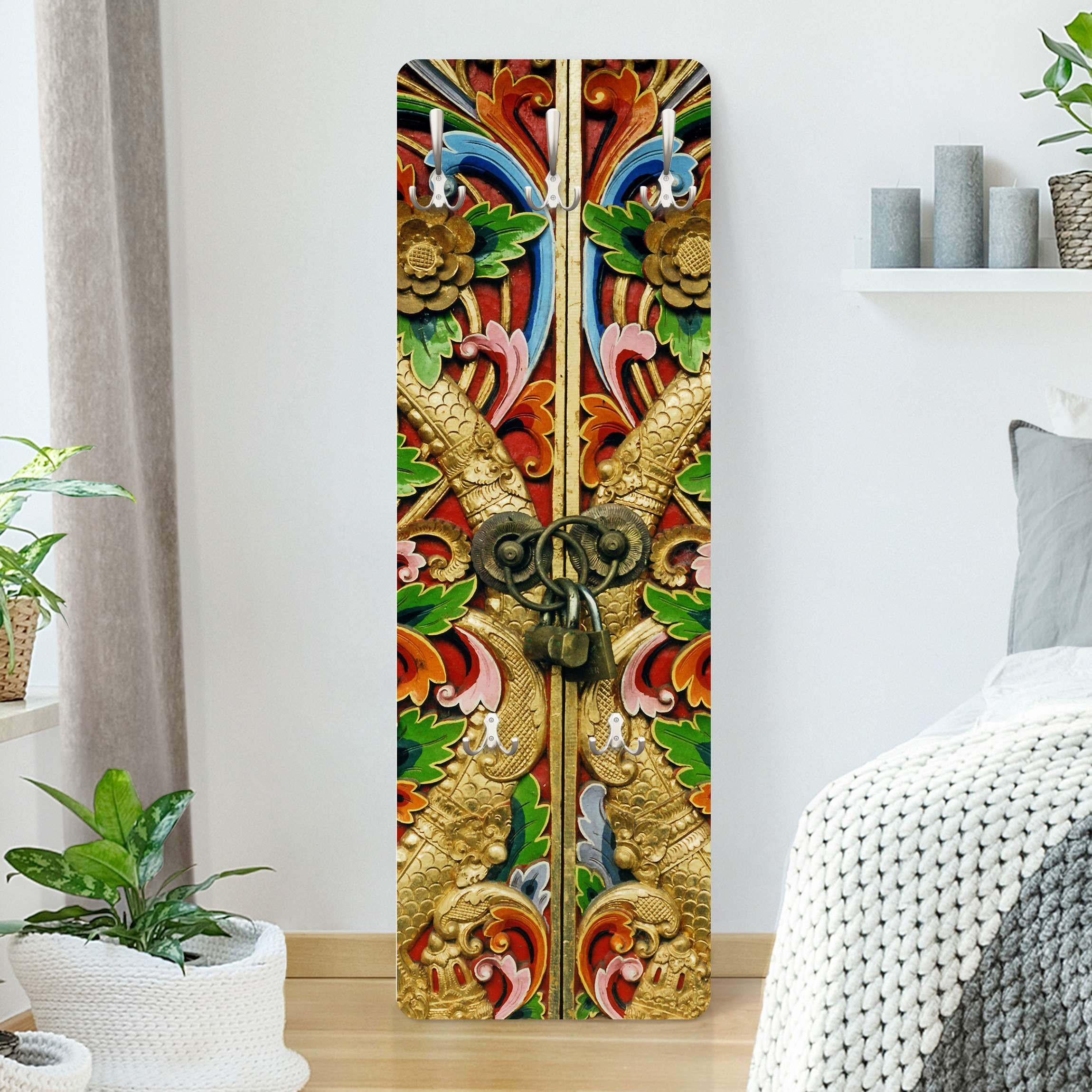 WANDGARDEROBE - Golden Gate Modern mit Muster 34/105 cm - Multicolor, Holzwerkstoff (34/105/1.6cm) - Bilderwelten