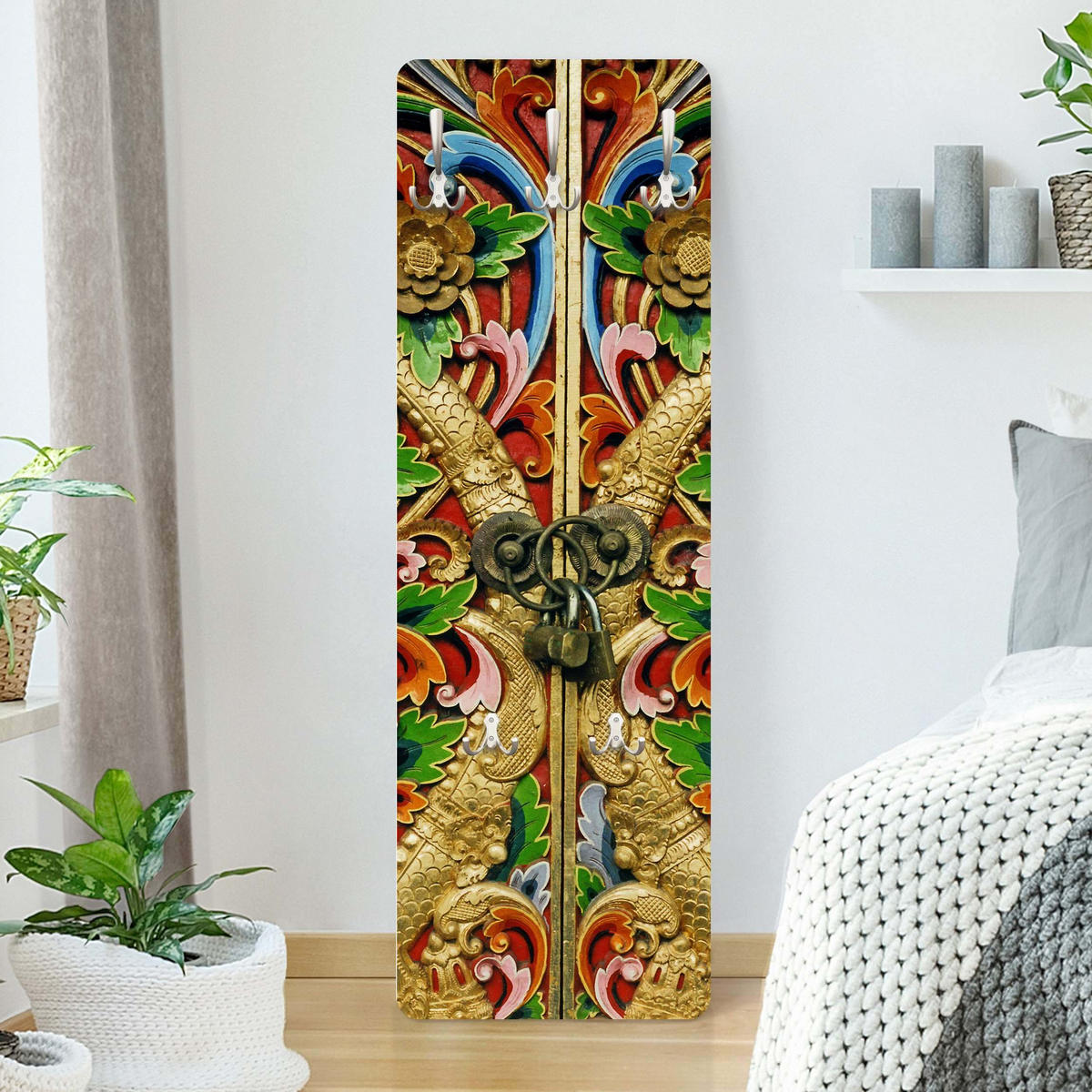 WANDGARDEROBE - Golden Gate Modern mit Muster 34/105 cm - Multicolor, Holzwerkstoff (34/105/1.6cm) - Bilderwelten