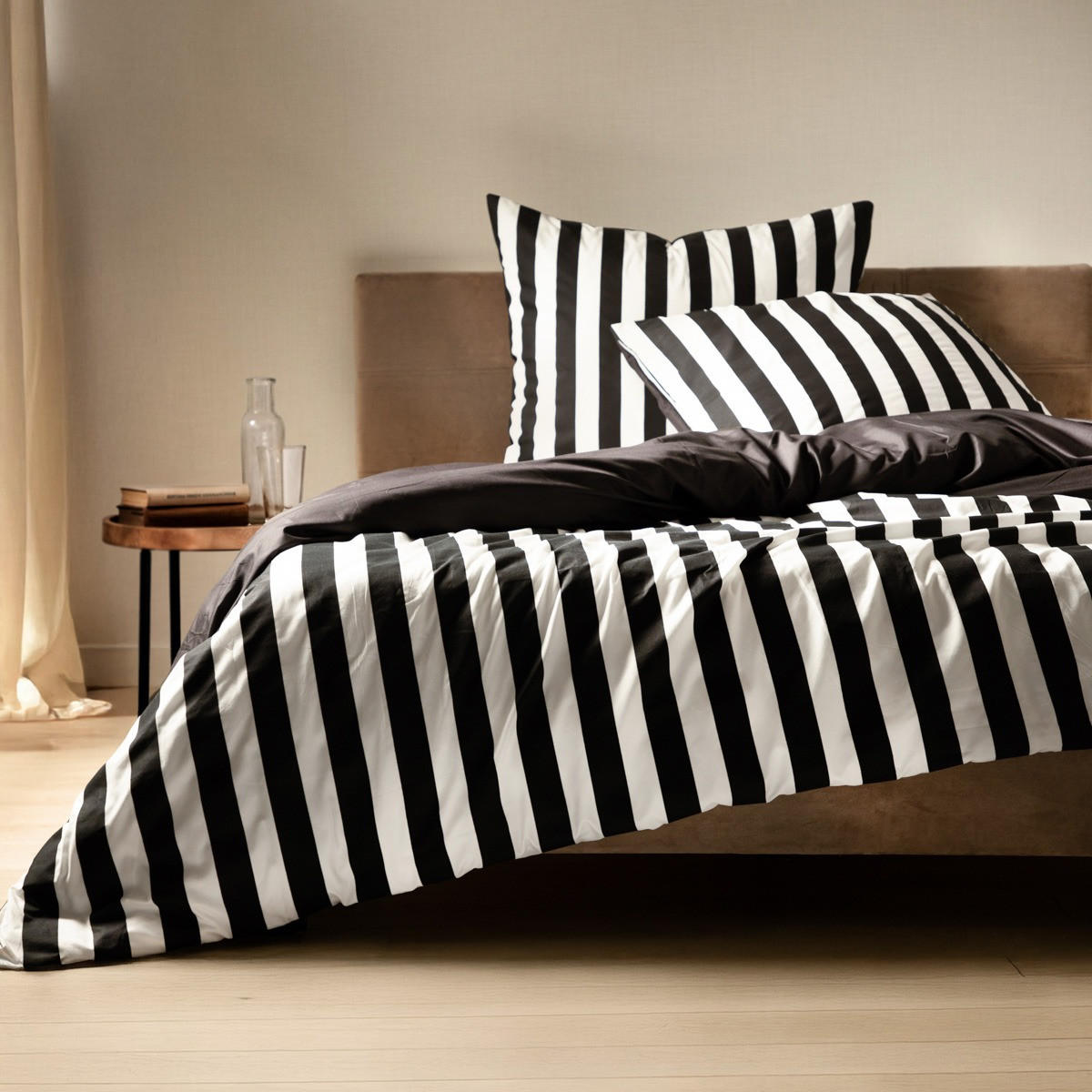 BETTWÄSCHE Rayas Mikrofaser 160/200 cm - Schwarz, Textil (160/200cm) - Homla