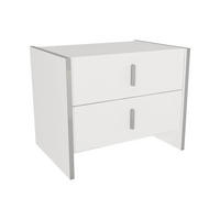 NACHTTISCH mit 2 Schubladen - Weiß - CADEBA - Weiß, Holz (55/45/40cm) - Vente-Unique