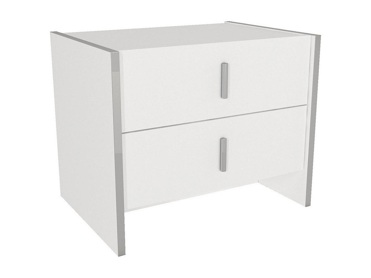 NACHTTISCH mit 2 Schubladen - Weiß - CADEBA - Weiß, Holz (55/45/40cm) - Vente-Unique