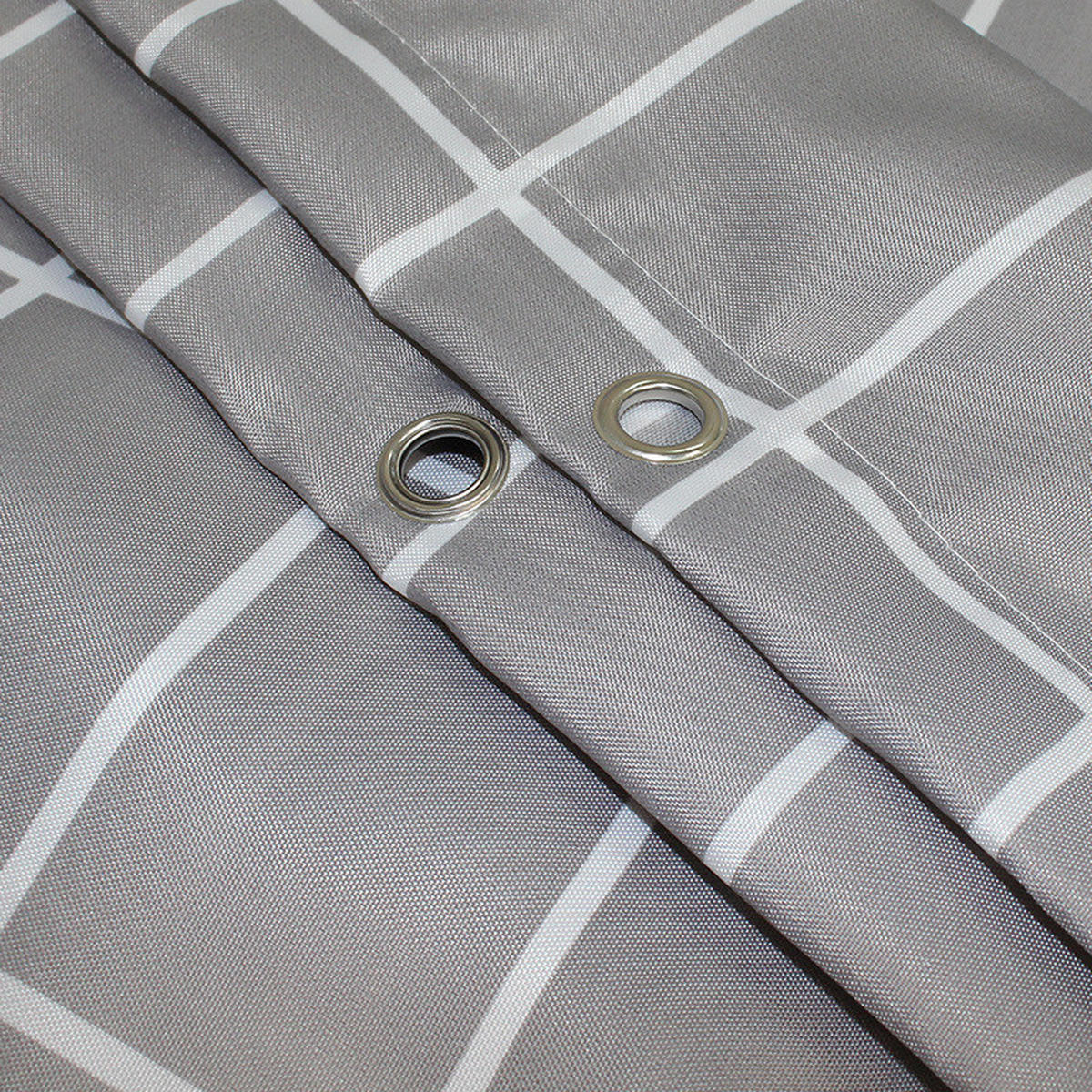 DUSCHVORHANG Grau geometrisch 180 x 180 cm waschbar wasserabweisend schimmelresistent mit Haken - Grau, Textil (180/180cm) - MCBOSON