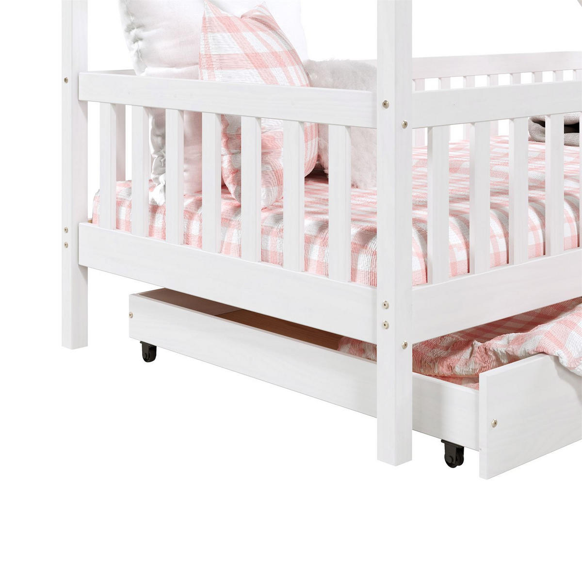 HAUSBETT ALVA 90X200 CM - Weiß, Holz (96/168/206cm) - IDIMEX