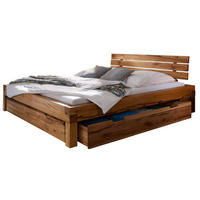 BETT Massivholz Wildeiche 140 x 200 x 85 natur BALKENMÖBEL #401 - Braun, Holz (140/200cm) - Massivmoebel24
