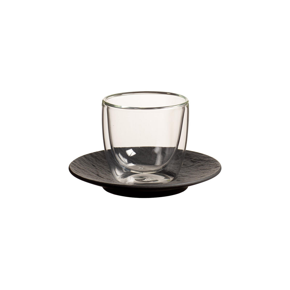 ESPRESSOGLAS MIT UNTERTASSE Manufacture Rock Glow transparent 60 ml - Transparent, Keramik (12.1/8.6/12.1cm) - Villeroy & Boch