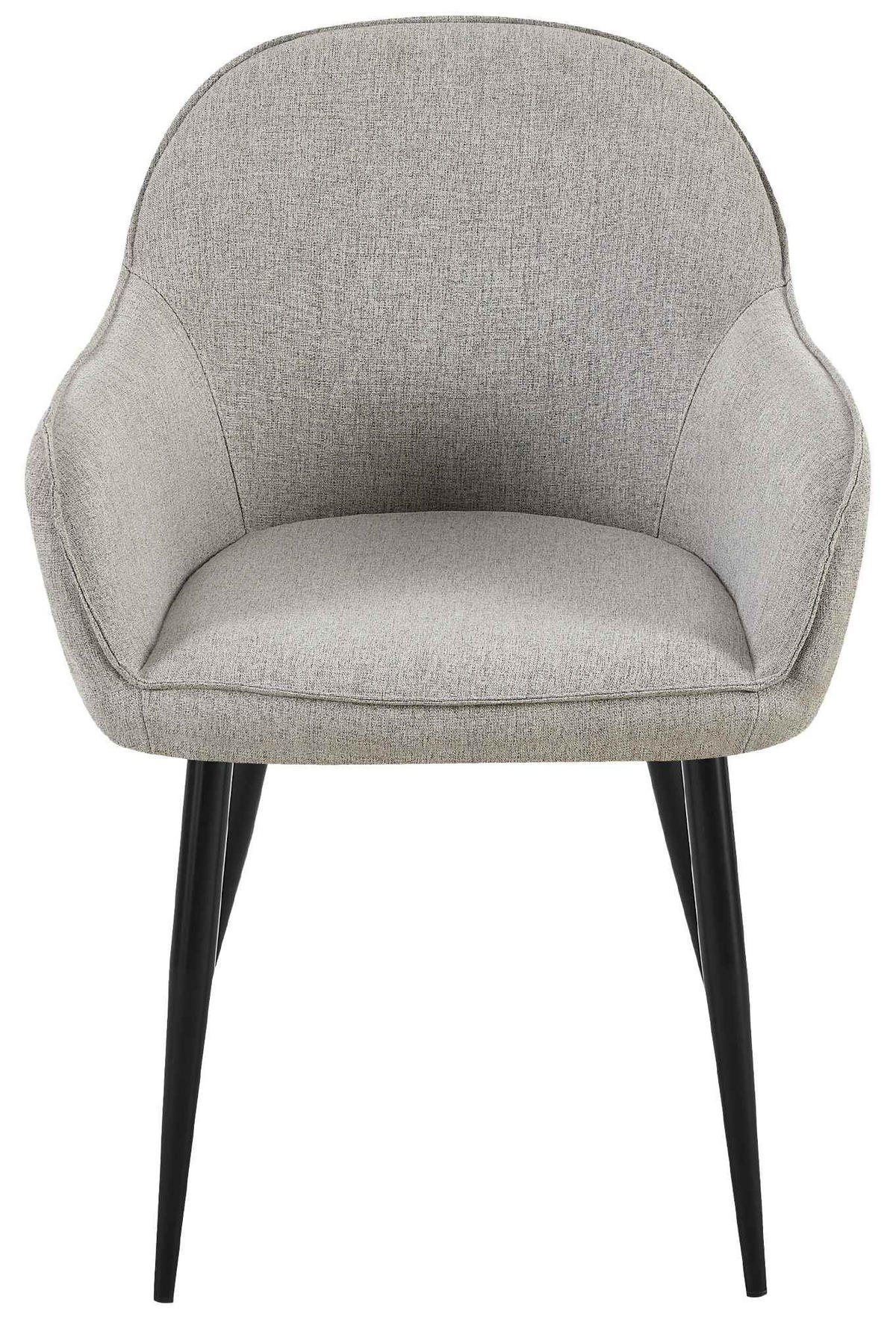 WOHNZIMMERSTUHL 2er Set Stoff grau - Schwarz/Grau, Textil/Metall (60/84/60cm) - CLP