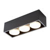LED-DECKENLEUCHTE Harmonie 3-flammig 30/10/8 cm - Schwarz, Metall (30/10/8cm) - Nettlife