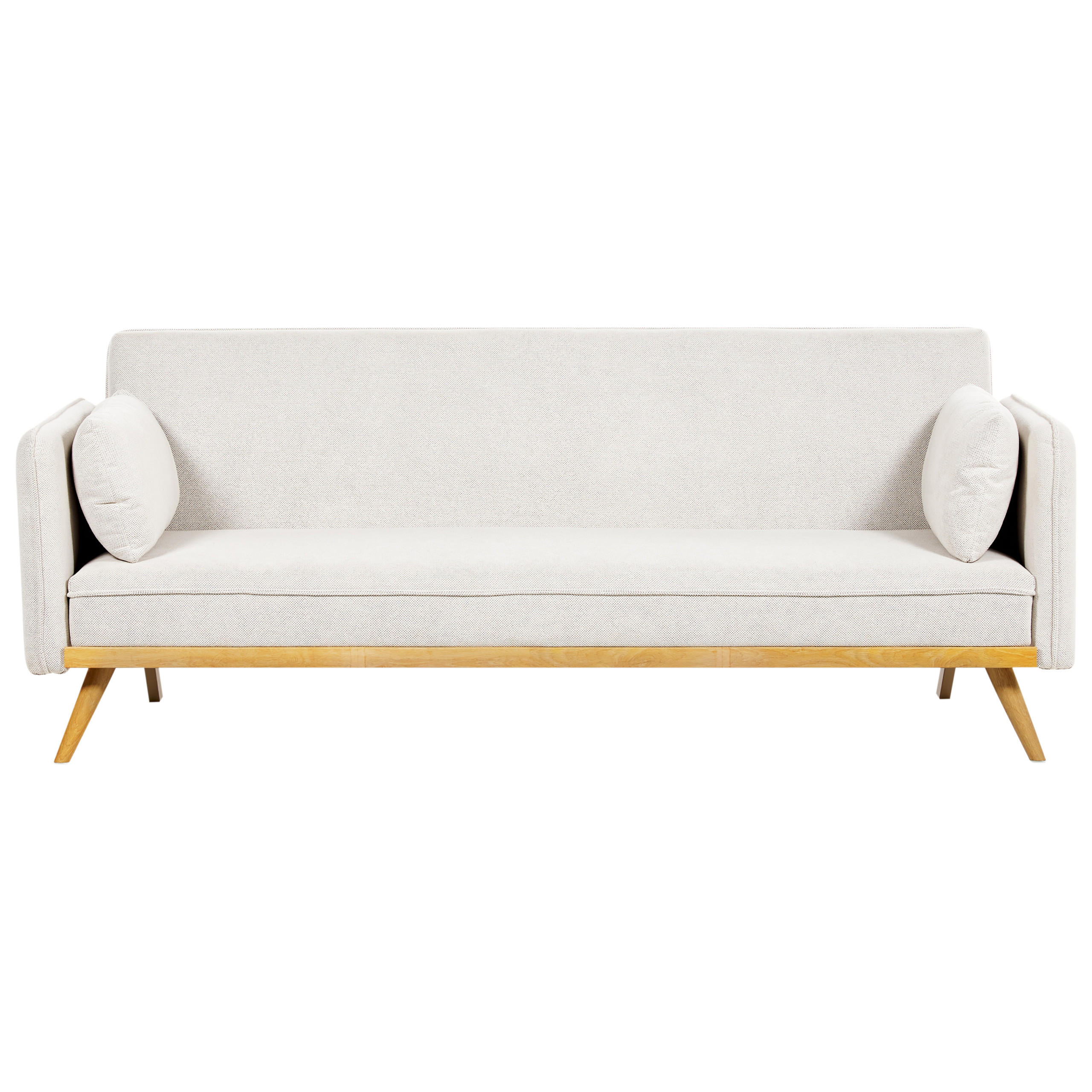 3-SITZER-SCHLAFSOFA Hellgrau/Hellbraun Asaa - Hellbraun/Grau, Textil (205/76/88cm) - Beliani