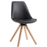 BESUCHERSTUHL Osaka Kunstleder Schwarz Eckig Konferenzstuhl Bürostuhl - Schwarz, Leder (48/84/56cm) - DELUKE