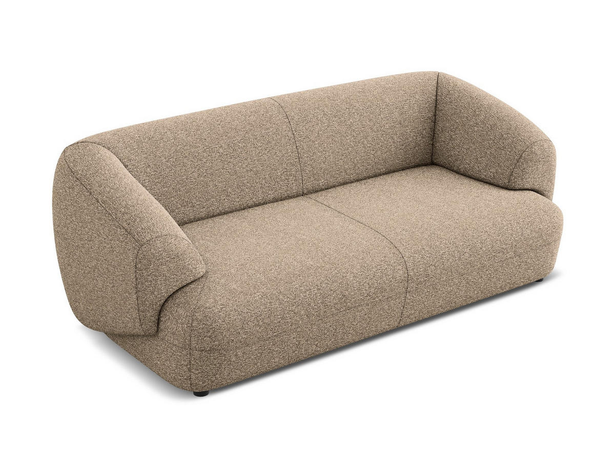 3-SITZER SOFA Strukturstoff Stoff Beige - Blau/Beige, Kunststoff/Textil (212/81/98cm) - Makamii