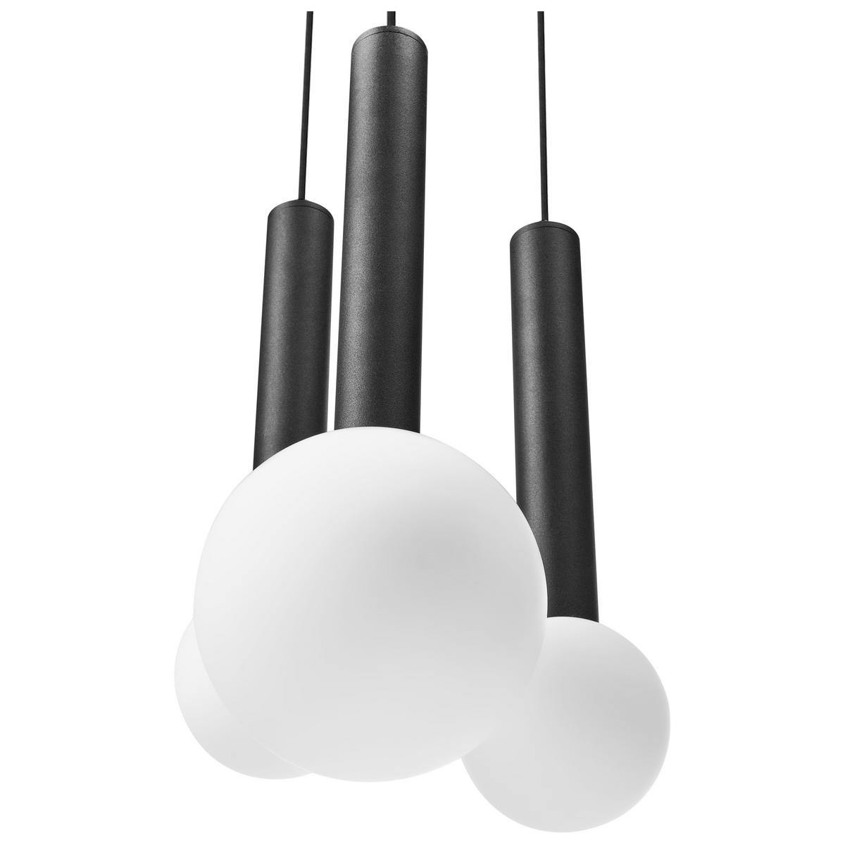 LUSTRĂ SUSPENDATĂ neagră Boues - alb/negru, metal (20/30/183cm) - Beliani