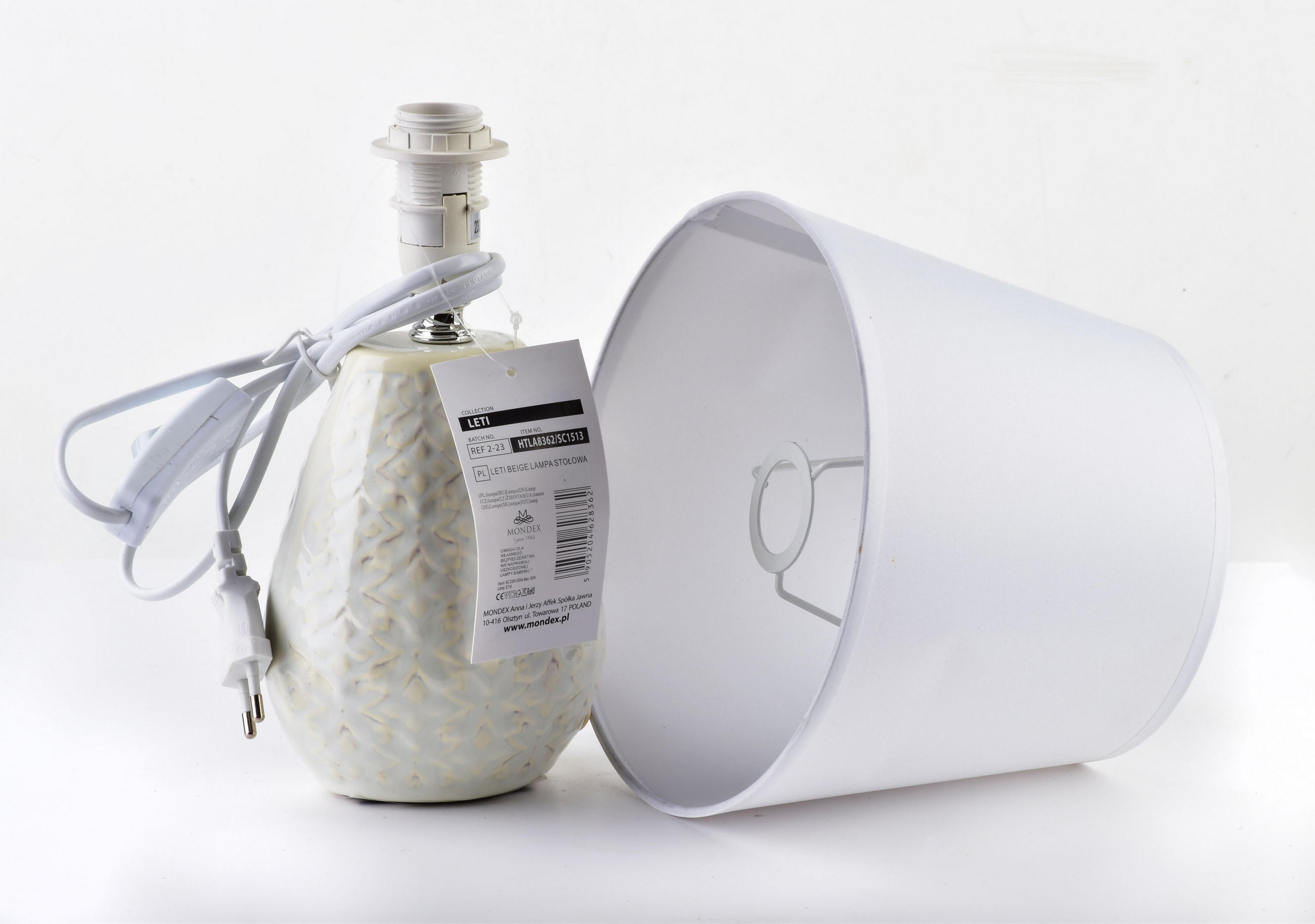 TISCHLAMPE Leti Beige 12/10/22 cm Keramik - Beige, Keramik (12/10/22cm) - Mondex