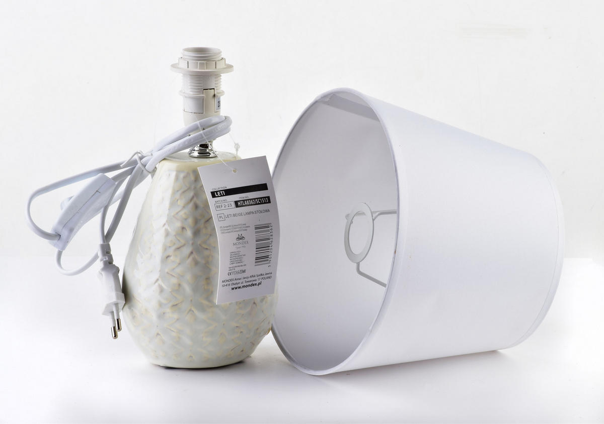TISCHLAMPE Leti Beige 12/10/22 cm Keramik - Beige, Keramik (12/10/22cm) - Mondex