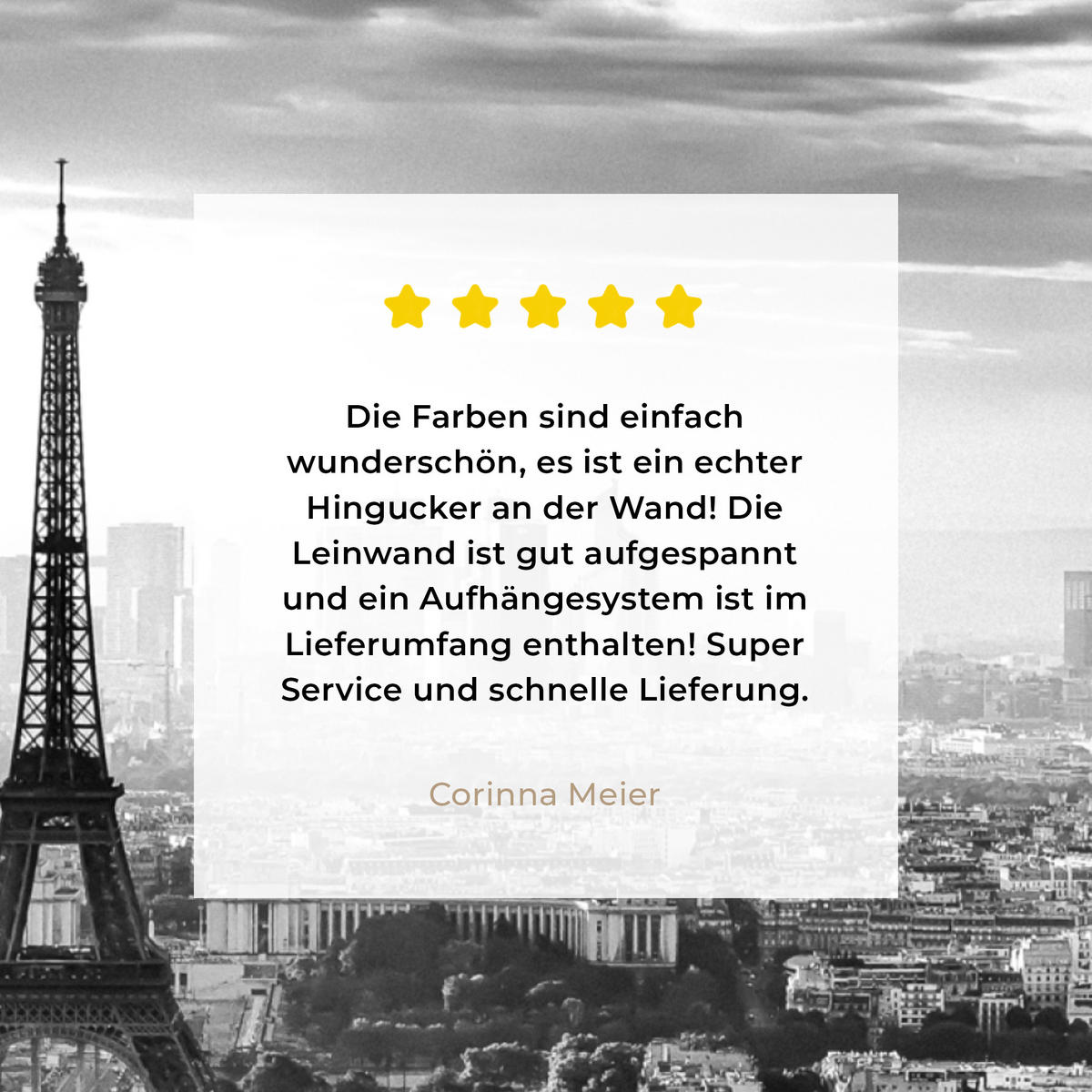 LEINWANDBILD Paris - Skyline - Eiffelturm - Stadt - Wolken 20x20 cm - Dunkelgrau, Textil (20/20cm) - MuchoWow