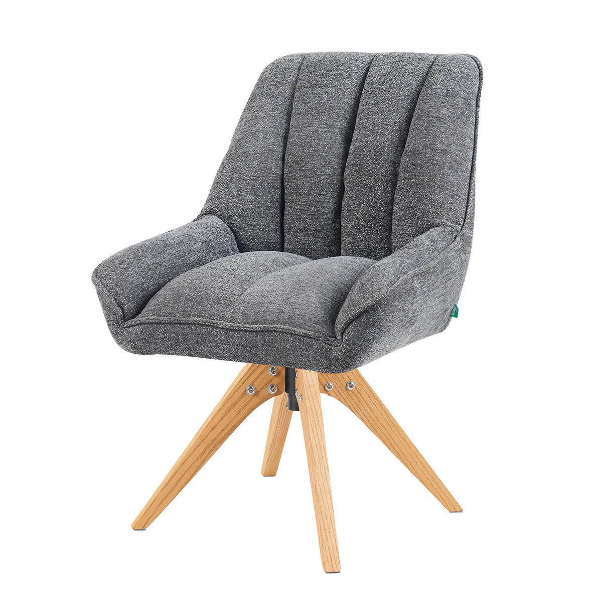 DREHSTUHL Mika-Lio - Honigeiche/Grau, Eichenholz/Holz (60/88/68cm) - DUBI Möbel