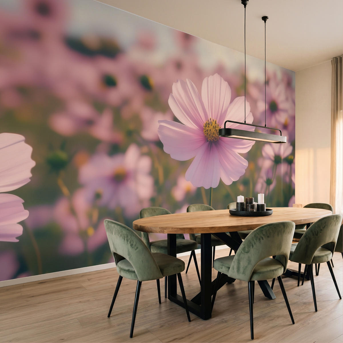 TAPETE - Blumen - Lila - Unscharf - 400x240 cm - Rosa, Papier (400/240cm) - OnlyWow